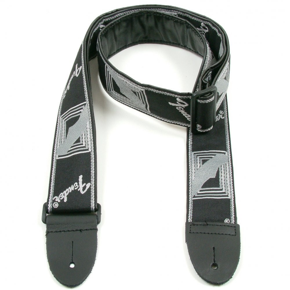 Fender 2" Monogrammed Straps in Black & Light And Grey & Dark And Grey
