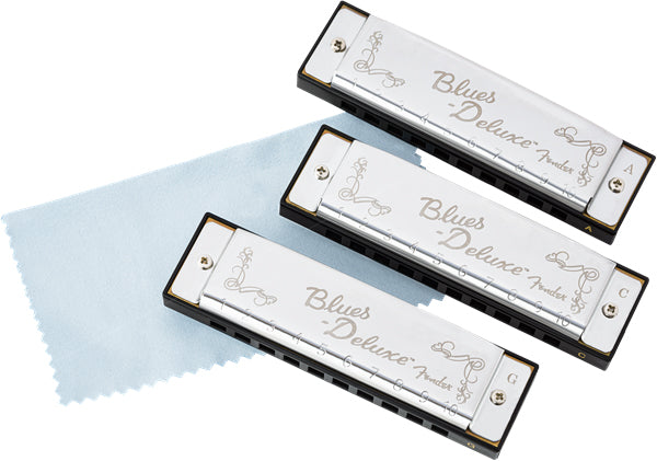 Fender Blues Deluxe Harmonica Pack of 3