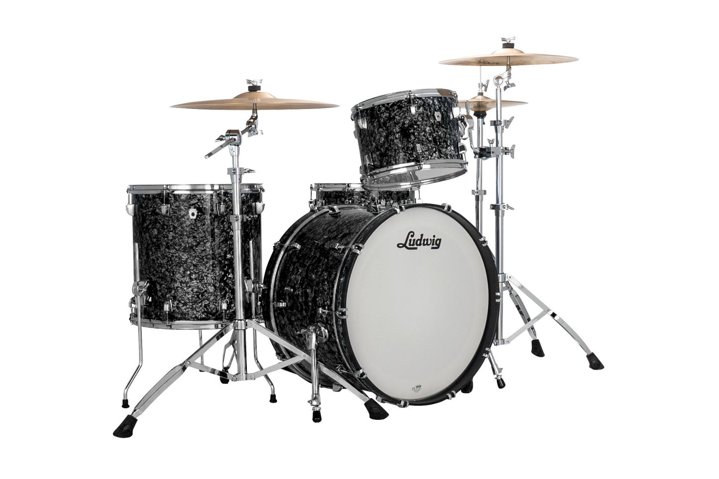 Ludwig Neusonic 3-Pc Outfit 22” Fab in Ebony Pearl