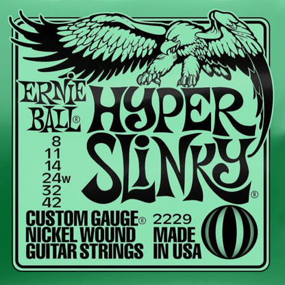 Ernie Ball Hyper Slinky Nickel Wound Electric Guitar Strings 8-42 Gauge