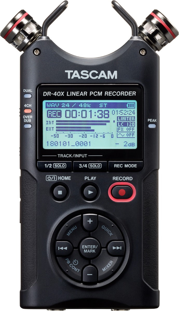 Tascam DR 40X Four Track Digital Audio Recorder and USB Audio Interface