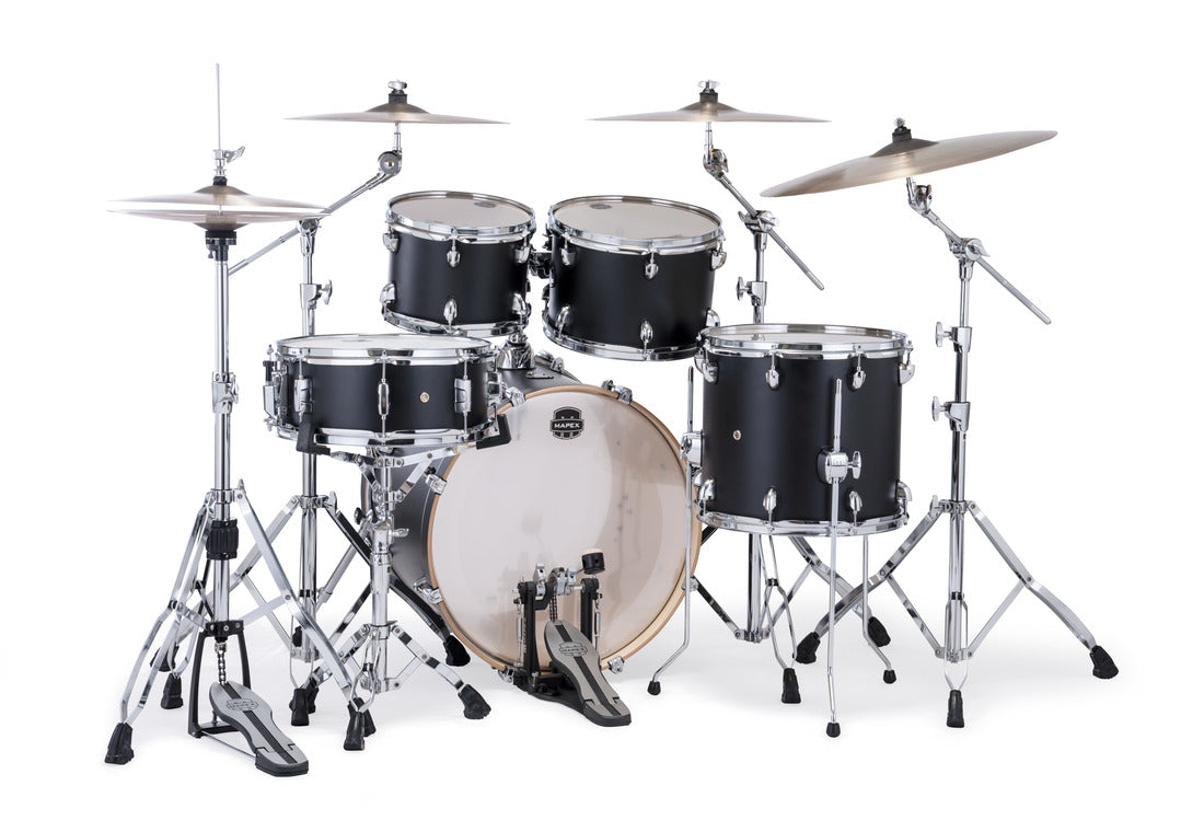 Mapex Mars Maple 4 Piece Fusion Shell Pack in Matte Black