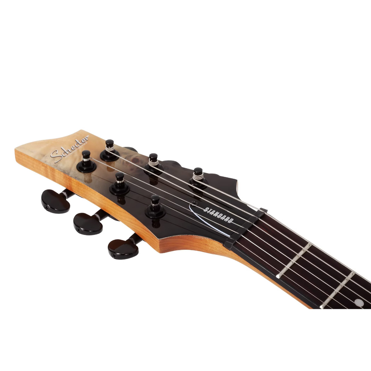 Schecter C-1 Standard Left Hand Electric Guitar in Black Fade Burst Burl