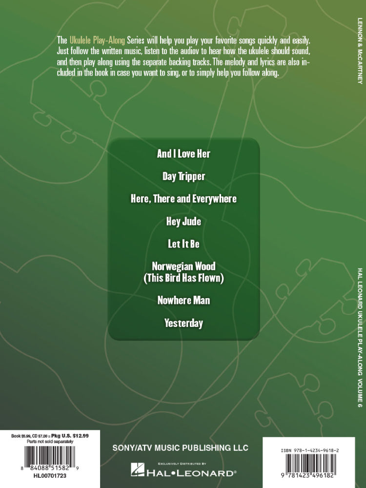 Lennon & McCartney Ukulele Play Along Volume 6 Bk/Ola