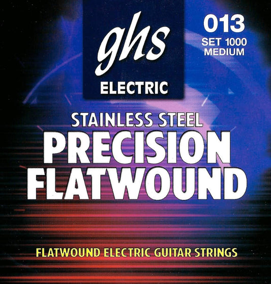 GHS 1000 Precision Flatwound Electric Guitar Strings Medium 13-54 Gauge