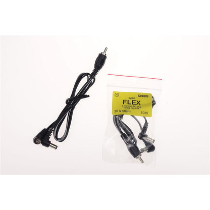 CIOKS 1035 Split Flex 5,5/2,1mm Center Negative DC Plug 30 & 50cm in Black