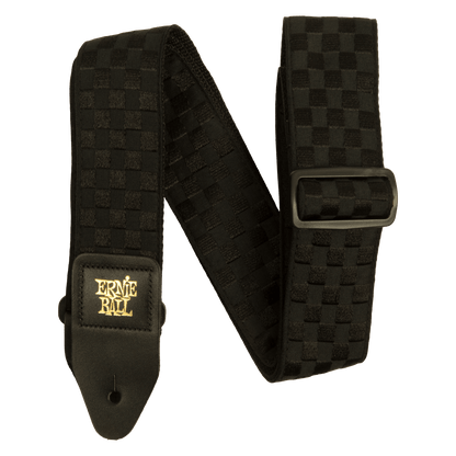 Ernie Ball Classis Jacquard Guitar Or Bass Strap in Black Checkers
