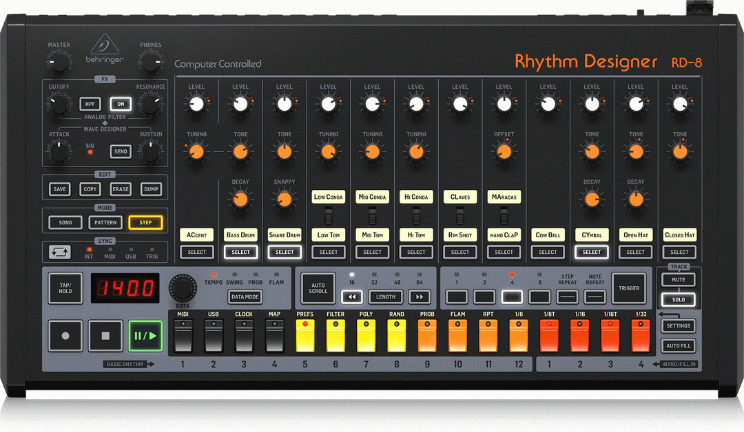 Behringer Rhythm Designer RD8 Mk2 Analog Drum Machine
