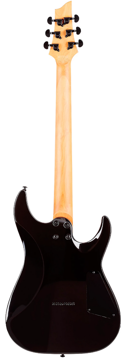 Schecter C-1 Standard Left Hand Electric Guitar in Black Fade Burst Burl