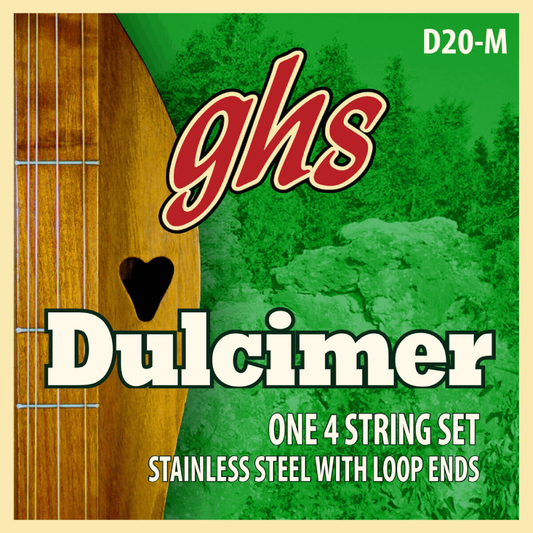 GHS D20M Dulcimer Stainless Steel Strings Mixolydian Tuning Loop End 12-20 Gauge