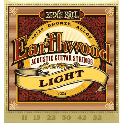 Ernie Ball EARTHWOOD LIGHT BRONZE ACOUSTIC GUITAR STRINGS 11-52 GAUGE