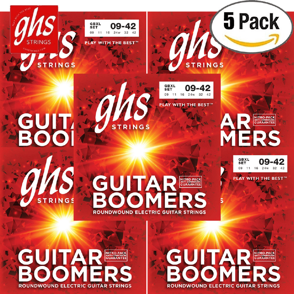 GHS GBXL5 Boomers Extra Light Electric Guitar Strings 5Pack 9-42 Gauge