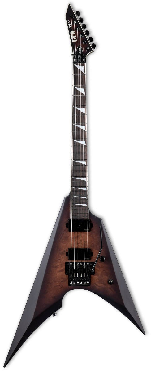 ESP LTD Arrow 1000QM Electric Guitar In Dark Brown Sunburst Satin