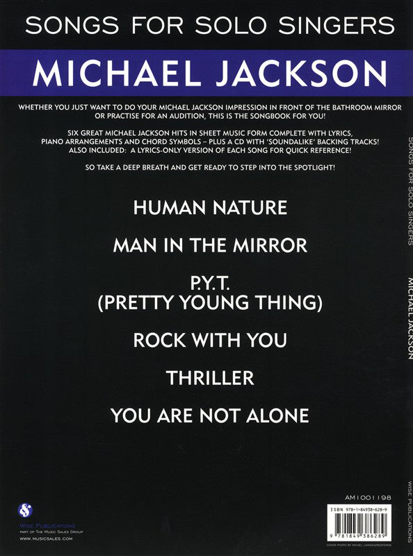 Songs For Solo Singers Michael Jackson BK/CD