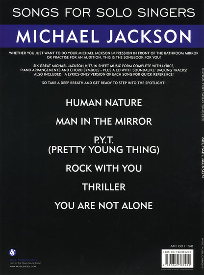 Songs For Solo Singers Michael Jackson BK/CD