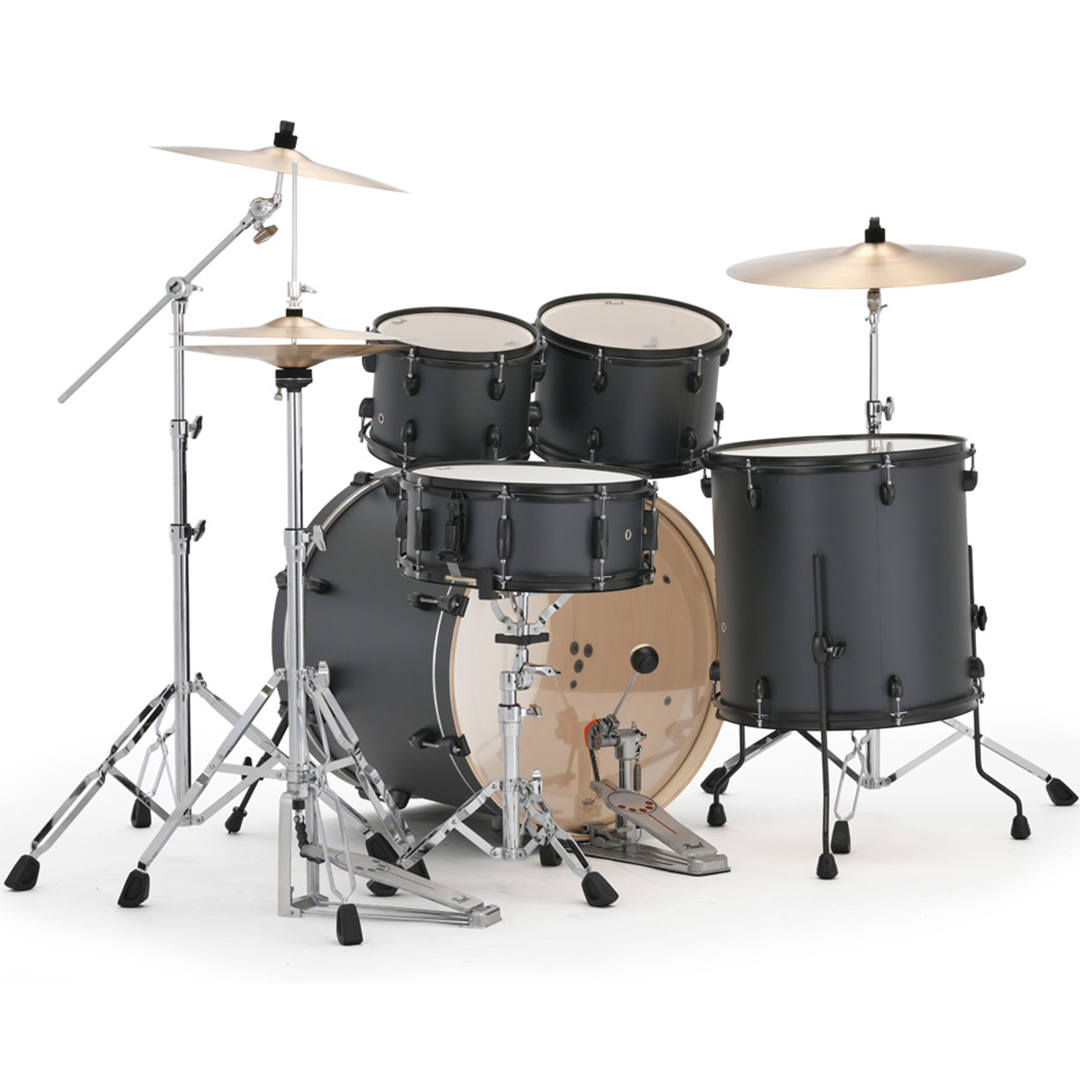 Pearl Export Limited 5-Piece Fusion Plus Drum Kit in  Graphite Slate with Black Hardware