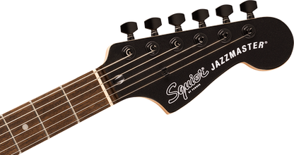 Squier FSR Affinity Series Jazzmaster, Laurel Fingerboard, Black Pickguard, Black Hardware, Matching Headstock in Metallic Black
