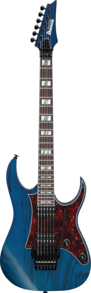 Ibanez Prestige RG653DX Electric Guitar in Transparent Deep Blue Flat