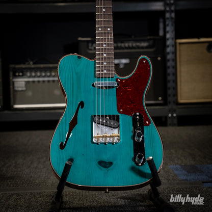 Fender Custom Shop Limited Edition Knotty Tele NOS Electric Guitar in Aged Teal Green Transparent