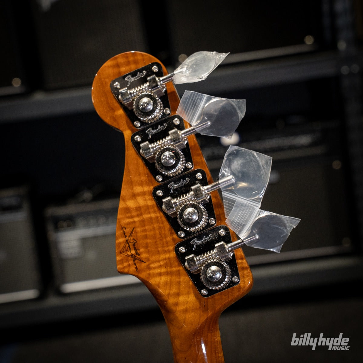 Fender Custom Shop Artisan Maple Burl Jazz Bass Guitar in Aged Natural