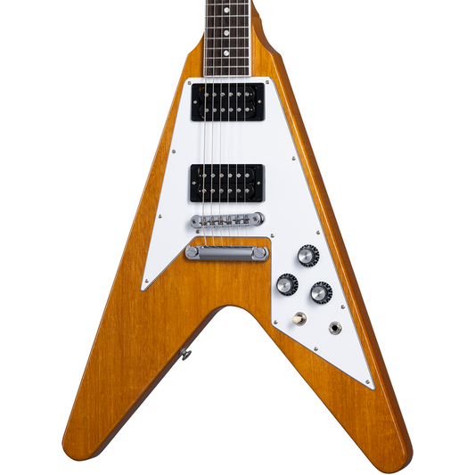 Gibson 70s Flying V Electric Guitar in Antique Natural