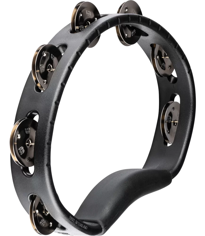 Meinl Percussion HTBK Headliner Series Molded ABS Tambourine Single Row Stainless Steel Jingles in Black
