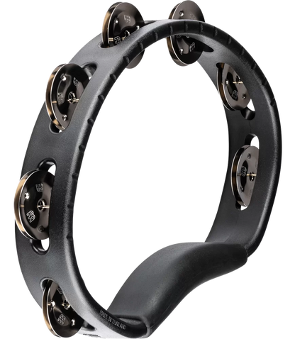 Meinl Percussion HTBK Headliner Series Molded ABS Tambourine Single Row Stainless Steel Jingles in Black