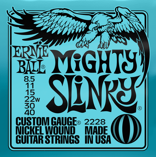 Ernie Ball Mighty Slinky Nickel Wound Electric Guitar Strings 8.5-40 Gauge