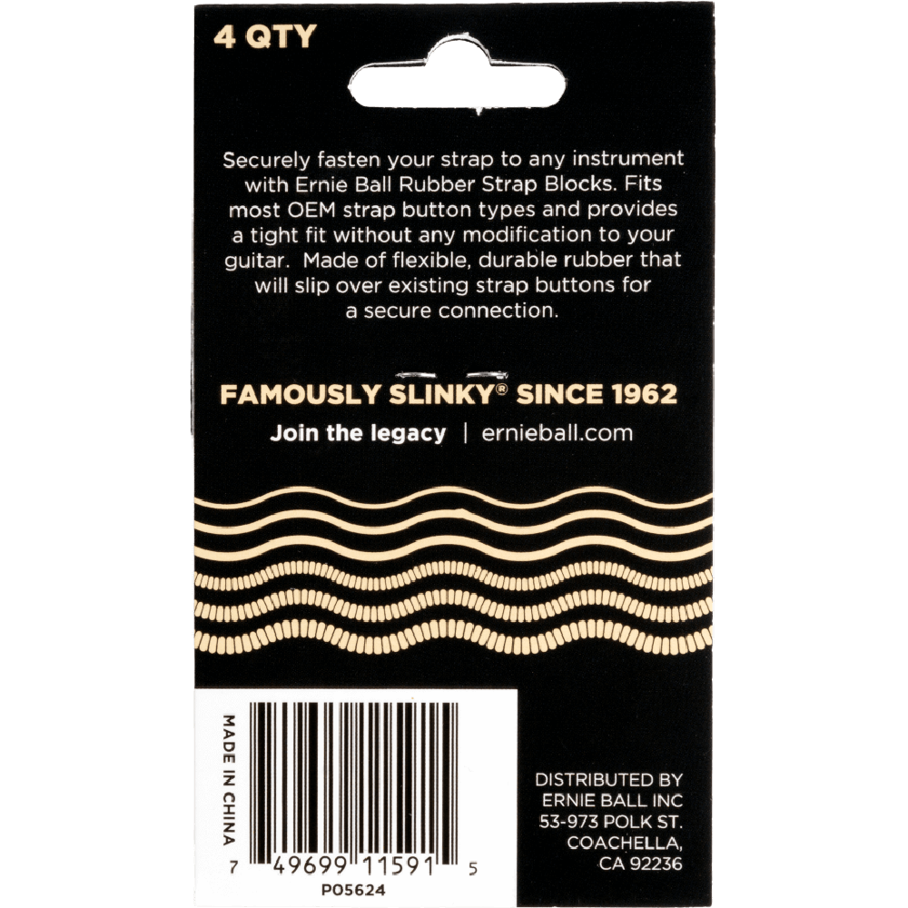 Ernie Ball Strap Blocks 4pk in Cream