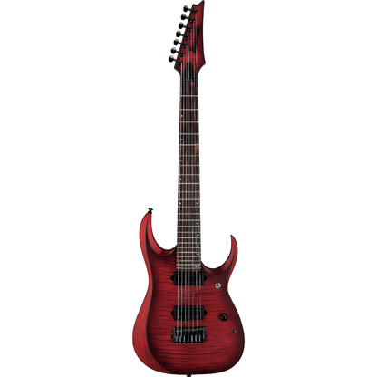 Ibanez RGD721FA 7-String Electric Guitar in Stained Wine Red Burst Flat