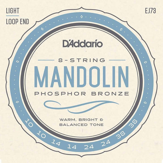 D'Addario EJ73 Mandolin Strings Phosphor Bronze Light 10-38