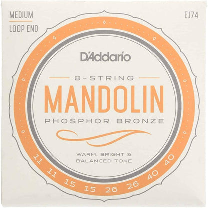 D'Addario EJ74 Mandolin Strings Phosphor Bronze Medium 11-40