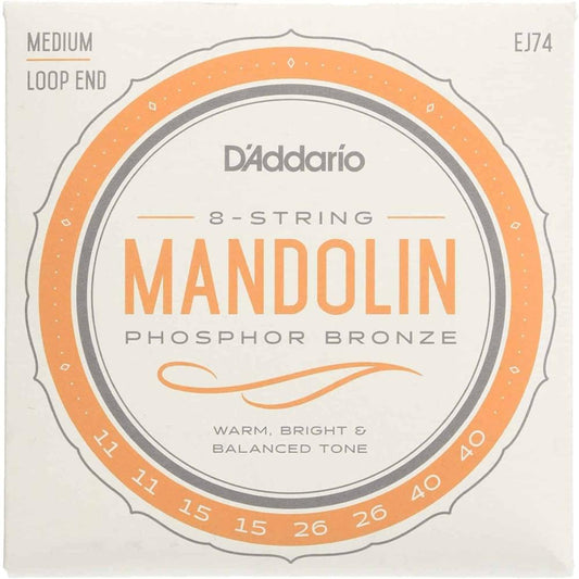 D'Addario EJ74 Mandolin Strings Phosphor Bronze Medium 11-40