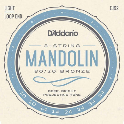 D'Addario EJ62 Bronze Mandolin Strings Light 10-34