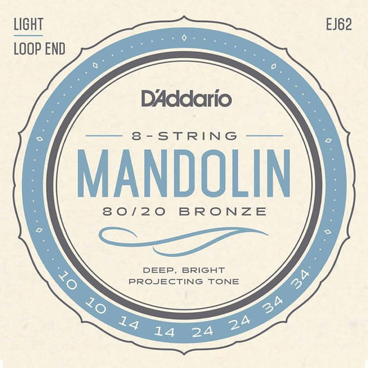 D'Addario EJ62 Bronze Mandolin Strings Light 10-34