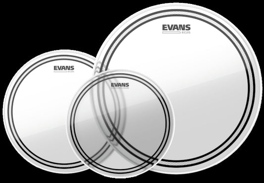 EC2S Clear Fusion Pack 10", 12" and 14" & Evans 14" HD Dry Snare Batter