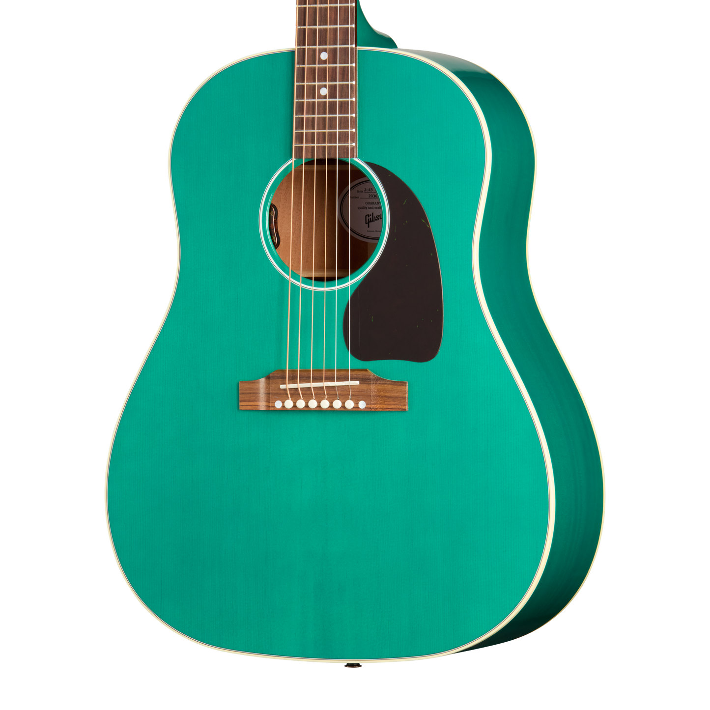 Gibson J-45 Standard Acoustic Electric Guitar in Translucent Teal ...