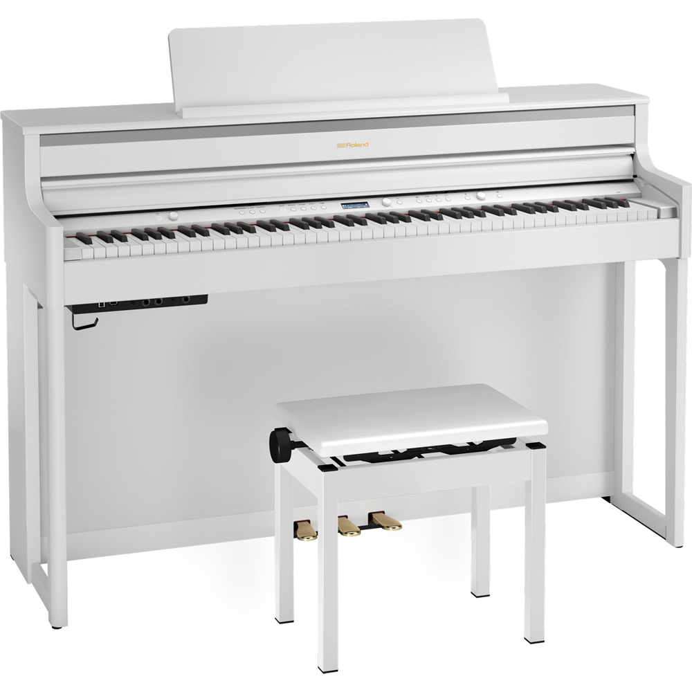Roland HP704 Home Piano & Stool in White