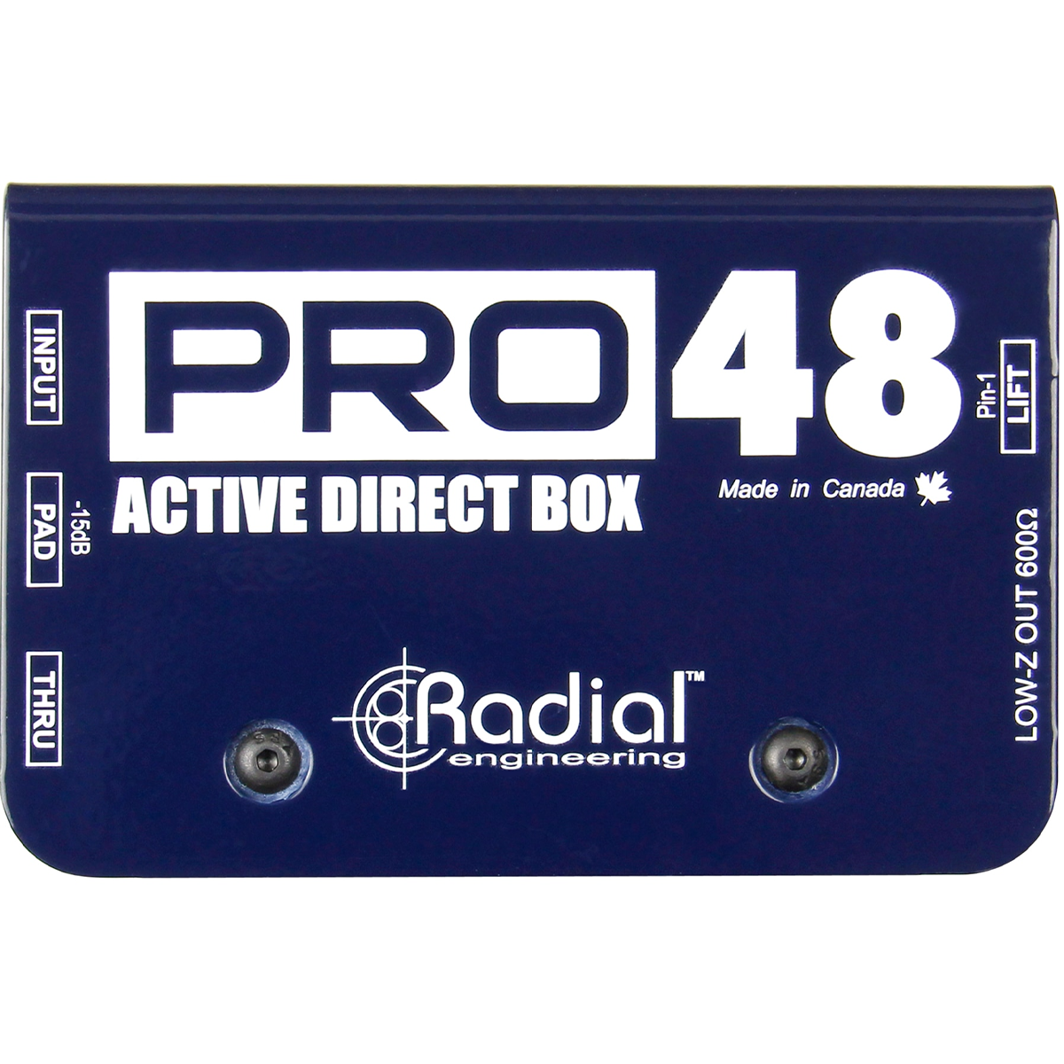 Radial Pro48 Phantom Powered Active Direct Box 48V Phantom Powered