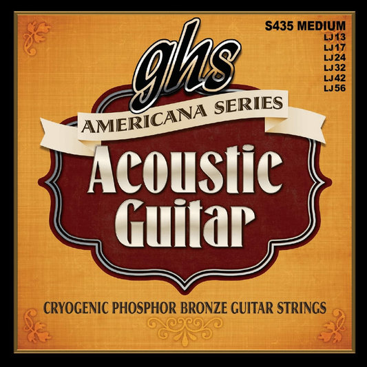 GHS S425 Phosphor Bronze Americana Acoustic Guitar Strings 12-54 Gauge
