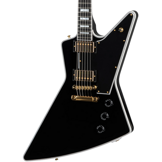 Gibson Explorer Custom With Bound Head Veneer Electric Guitar in Ebony