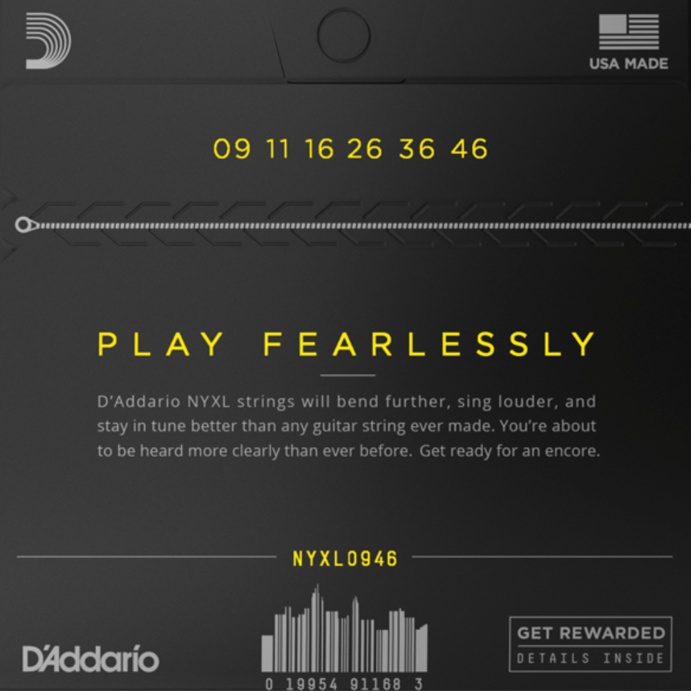 D'Addario NYXL0946 Nickel Wound Electric Guitar Strings Super Light Top  Regular Bottom 9-46 Gauge