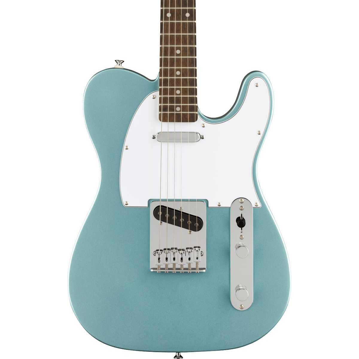 Squier FSR Affinity Series Telecaster, Laurel Fingerboard, White Pickguard in Ice Blue Metallic