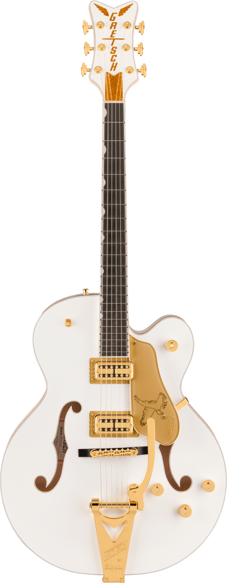 Gretsch White Falcon Hollow Body with String-Thru Bigsby Electric Guitar in White