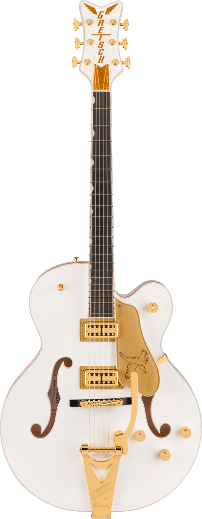 Gretsch White Falcon Hollow Body with String-Thru Bigsby Electric Guitar in White