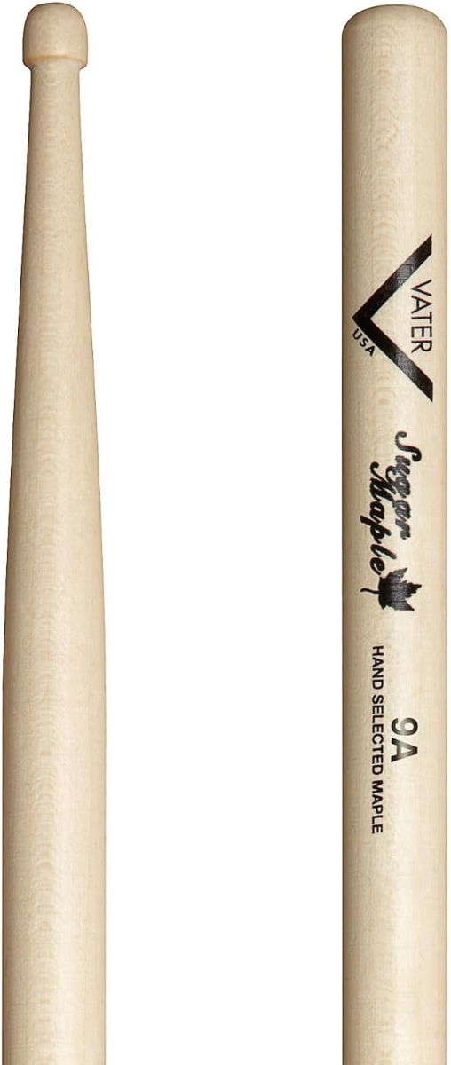 Vater VSM9AW Sugar Maple 9A Wood Tip Drum Sticks (Pair)