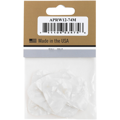 Gibson Pearloid White Picks Medium 12 Pack
