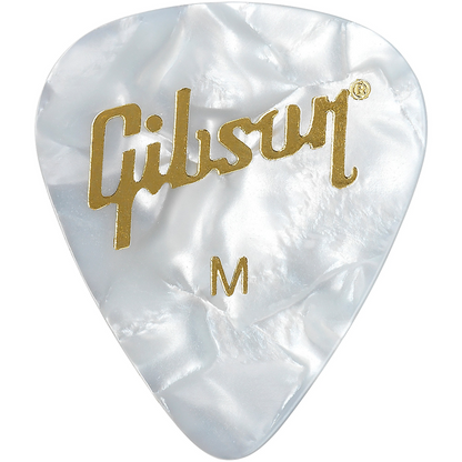 Gibson Pearloid White Picks Medium 12 Pack