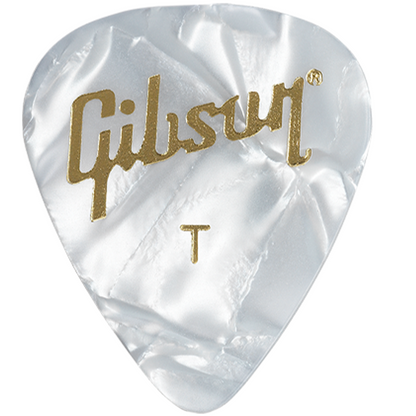 Gibson Pearloid White Picks 12 Pack Thin