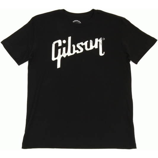 Gibson Distressed Gibson XXL Logo T Shirt in Black
